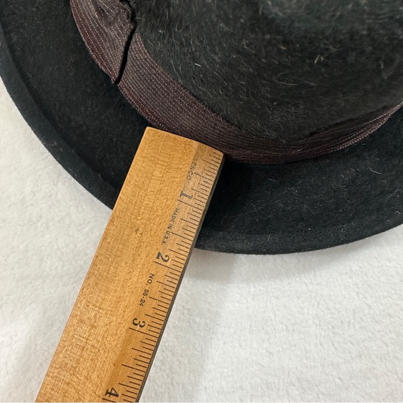 Vintage Steven’s Fedora black fur antique short brim hat formal - Picture 13 of 13